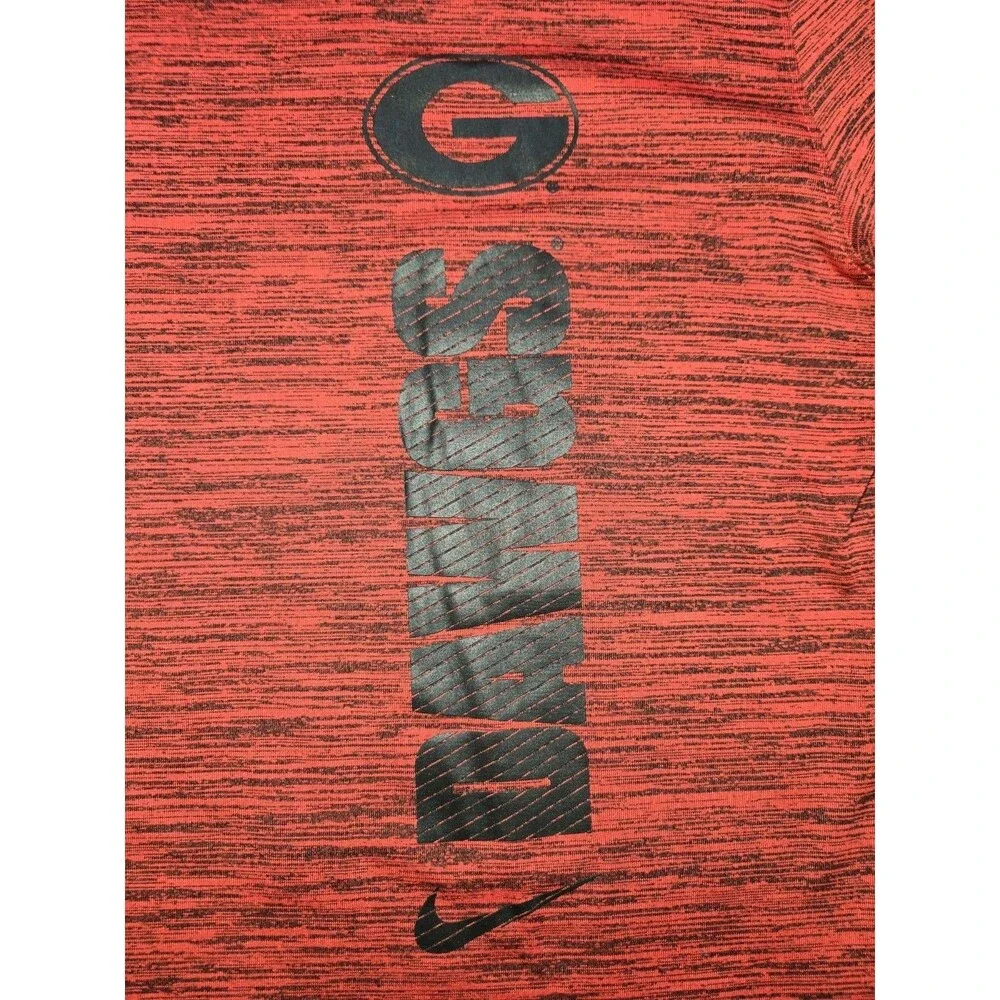 Mens Nike DriFit Georgia University Bulldogs UGA T Shirt Red Black Small